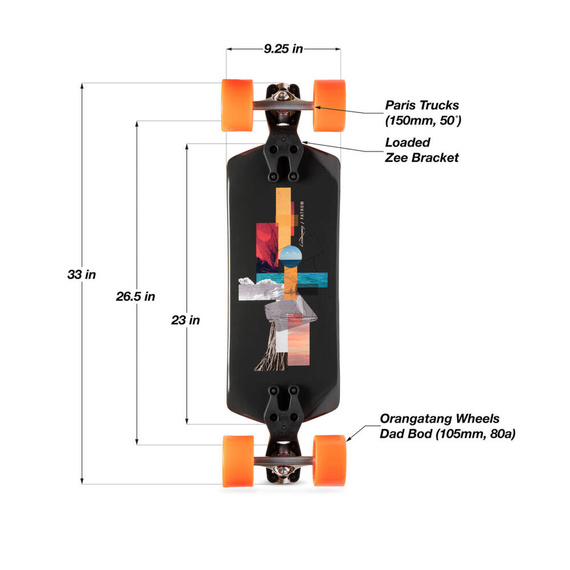 Longboard Loaded Fathom complet (Orangatang Dad Bod 105 mm) 33"