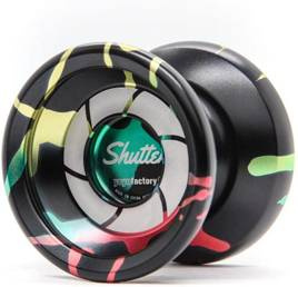 Yoyo de metal pentru utilizatori avansați YoYoFactory Shutter Splash Black Rainbow