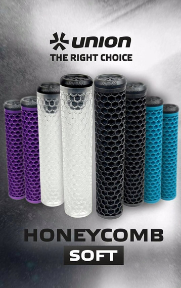 Union Honeycomb Soft Grips pentru scuter de performanță alb transparent 155 mm