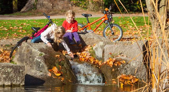 KUbikes bicicletă super ușoară pentru copii 16S 2 viteze Negru și roșu