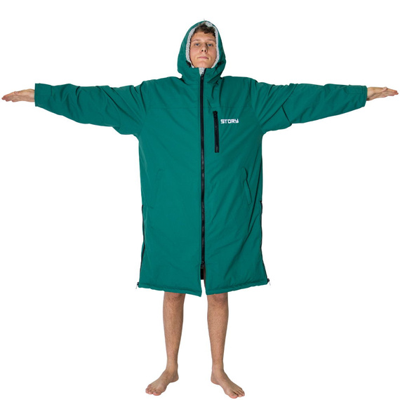 Poncho Poncho Jacket Story Change Robe Sea Green