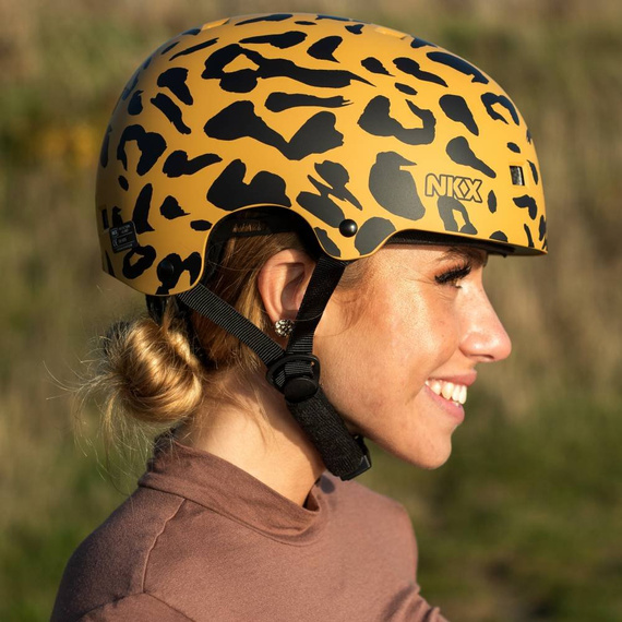 Cască de skateboarding NKX Brain Saver Leopard negru și maro