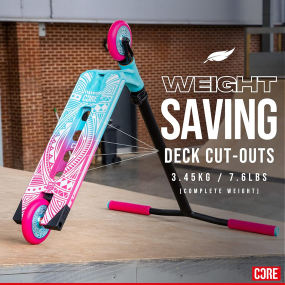Trotinetă Freestyle CORE CL1 Complete Stunt Scooter Roz-Turcoaz înălțime 85 cm