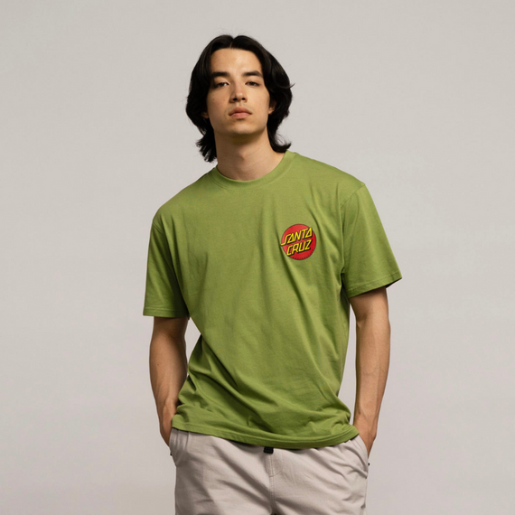 SANTA CRUZ Tricou clasic cu puncte pe piept Măr verde