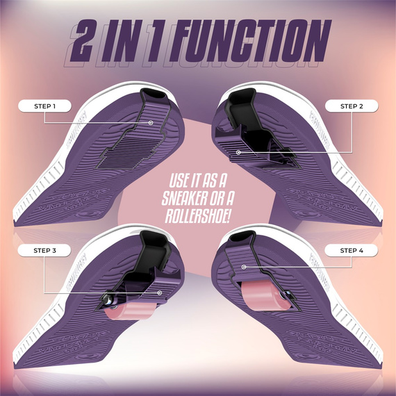 Breezy Rollers Skater Pantofi alb-violet-roz 