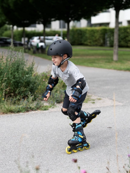 Patine cu rotile reglabile K2 Raider Pro pentru copii Albastru și galben