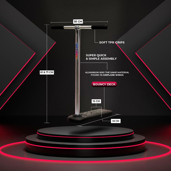 Story Trampoline Scooter negru wys. 61 cm