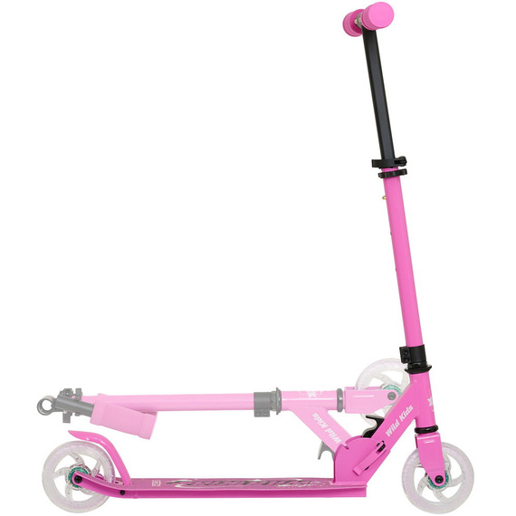 Scuter de transport urban pentru copii și adolescenți Story Wild Kids Pink LED wys. 73-85 cm