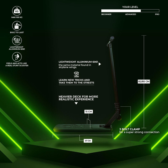 NKD Pro Trampoline performanță Scooter negru wys. 85 cm