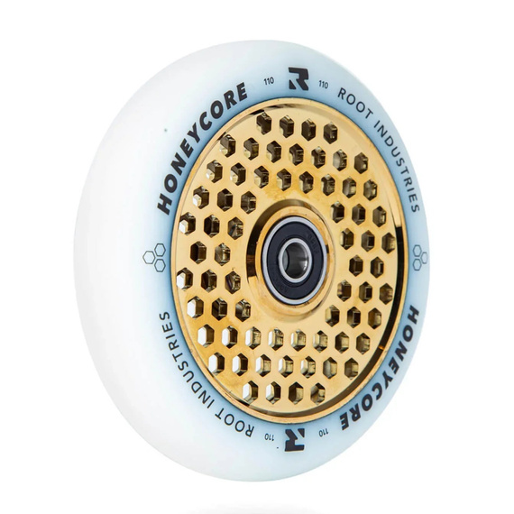 Root Industries Honeycore White Pro Scooter Wheels 2-Pack Gold Rush Gold 110 mm (2 buc).)
