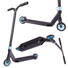 Trotinetă Freestyle Striker Lux 5" Stunt Scooter Negru-Turcoaz înălț. 87 cm