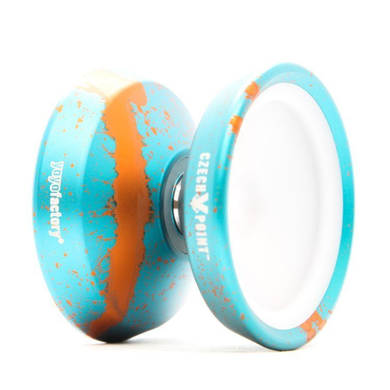 Metal Yoyo CzechPoint Pivot - Aqua Orange Alb