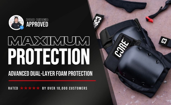 Protecții pentru genunchi CORE Street Skate Knee Pads Negru-Gri