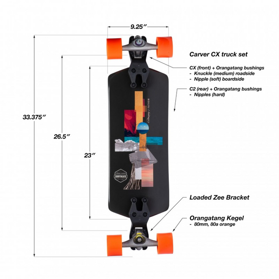 Surfskate Loaded Fathom Complete 33" bord
