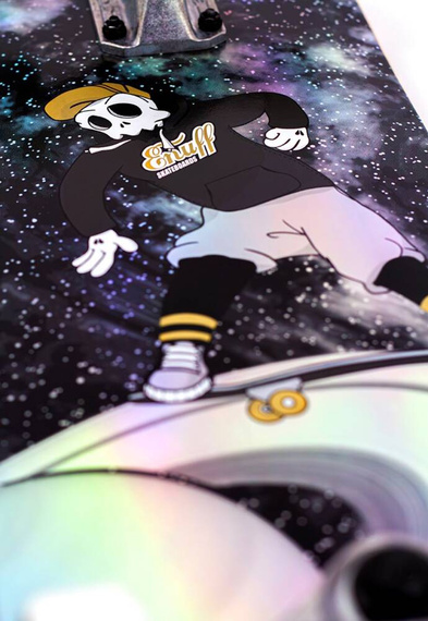 Skateboard Enuff Skully Hologramă Mini Complet Negru 7.25"