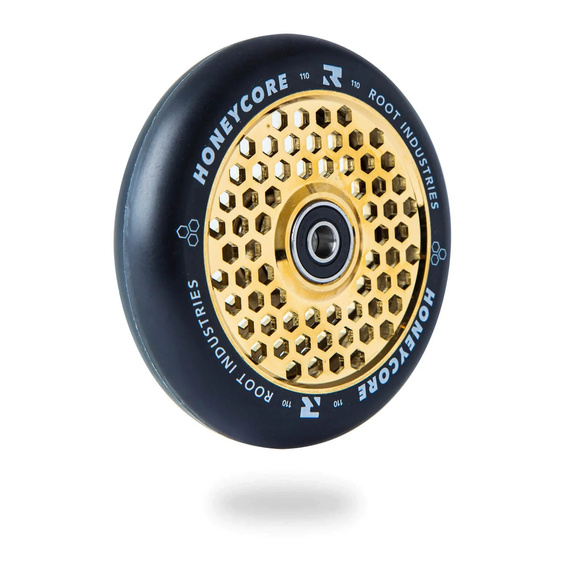 Root Industries Honeycore Black Pro Scooter Wheels 2-Pack Gold Rush Gold 110 mm (2 buc).)