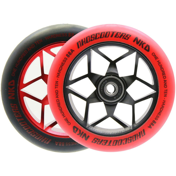 NKD Goat Stunt Scooter Roți negre și roșii 110 mm