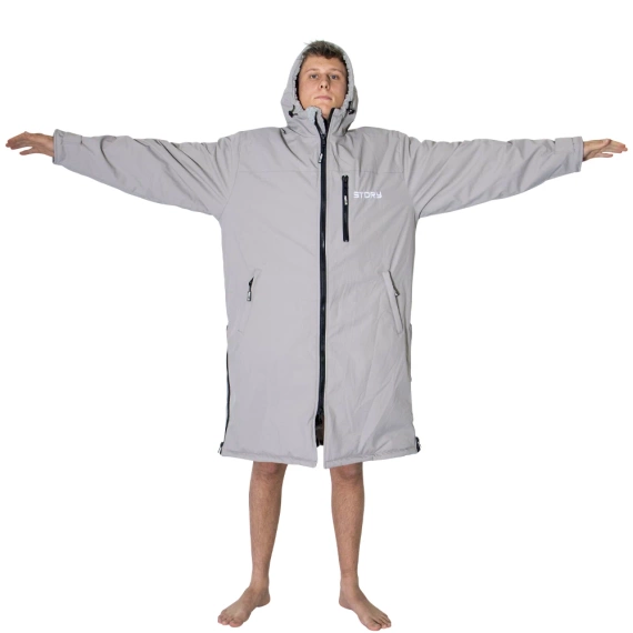 Poncho Poncho Jacket Story Change Robe Grey