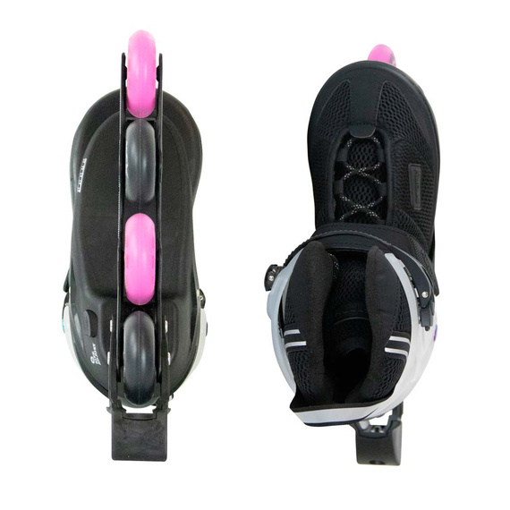 Patine în linie Story Motion reglabile Black-Pink-Black