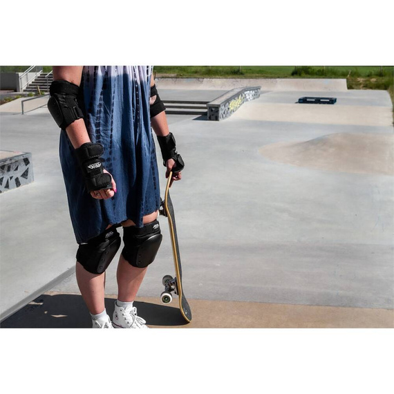 REKD Heavy Duty Triple Pad Protectors Set Negru