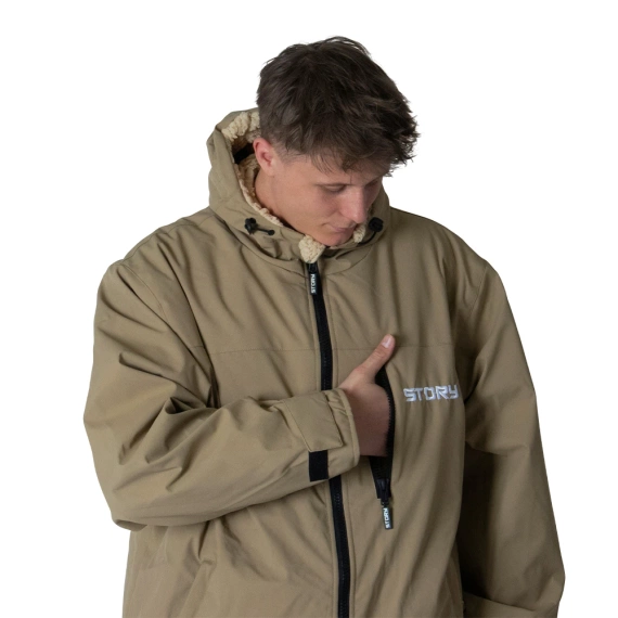 Poncho Poncho Jacket Story Change Robe Brown