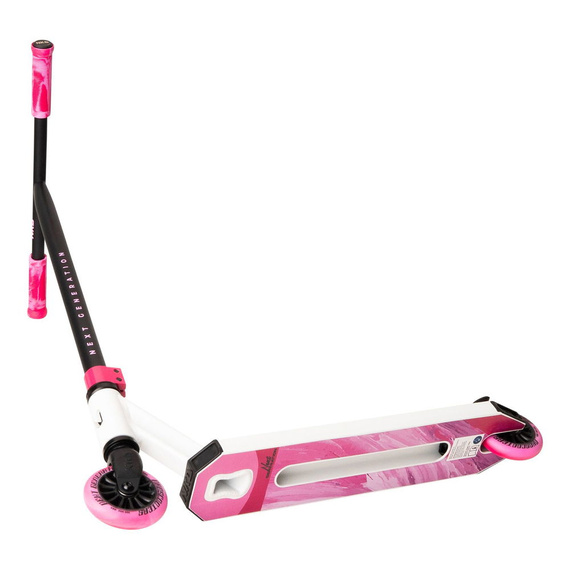 NKD Next Generation Scutere ușoare din aluminiu pentru tineri rideri Alb-roz wys. 79,4 cm