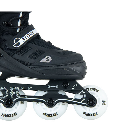 Patine în linie Story Fusion reglabile negru/alb LED