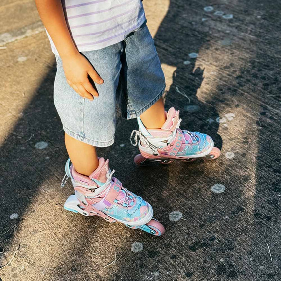 Patine în linie Story Spike ajustabile Blue-Pink