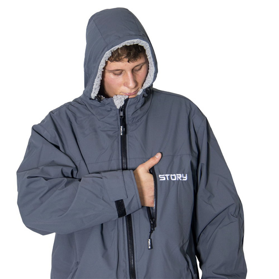 Poncho Poncho Jacket Story Change Robe Grey