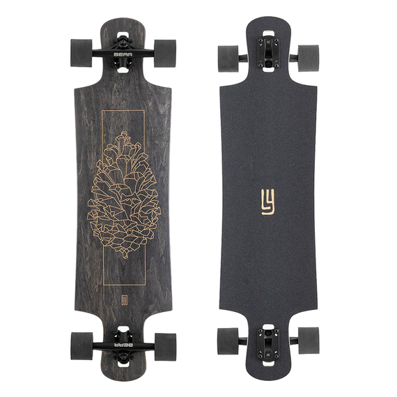 Longboard LandYachtz Drop Hammer 36.5" Pinecone negru