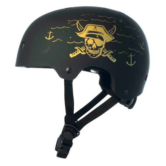 NKX Brain Saver Cască de skateboarding negru și auriu Pirate