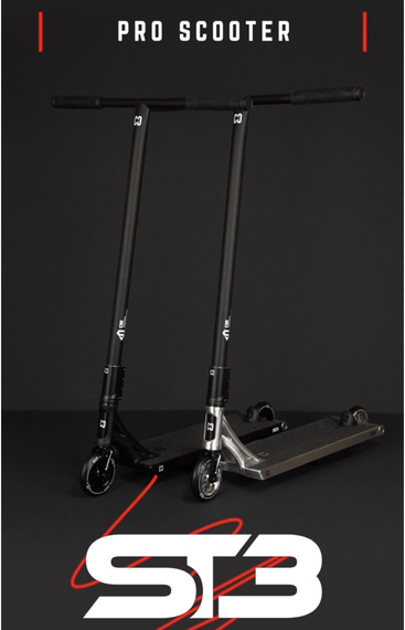 Trotinetă de freestyle CORE ST3 Complete Stunt Scooter Negru înălțime 96 cm