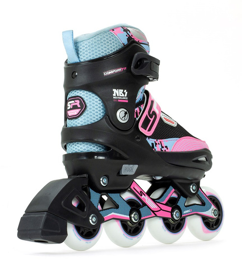 Patine pentru copii SFR Pixel reglabile Blue-Pink