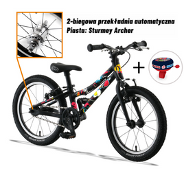 KUbikes super ușor 16S 2 viteze biciclete pentru copii Negru Cartoon