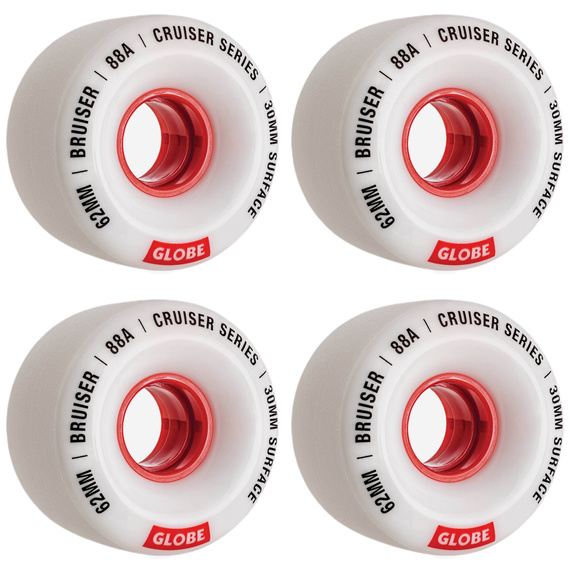 Roți de skateboard GLOBE Bruiser alb/roșu 62 mm
