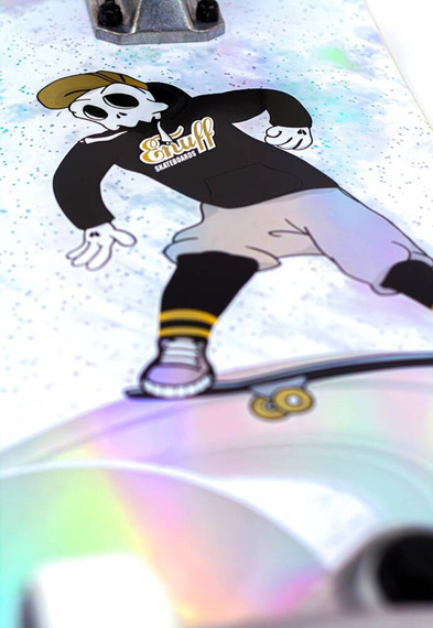 Skateboard Enuff Skully Hologramă Mini Complet Alb 7.25"