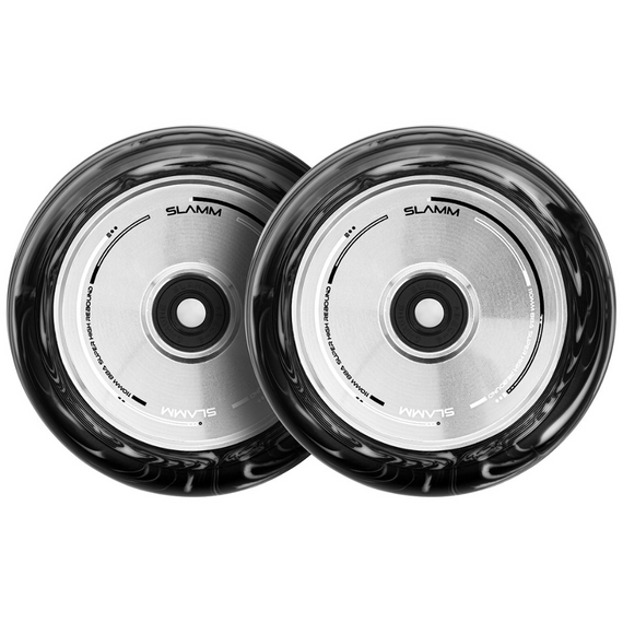 SLAMM Swirl Hollow Core negru / alb 110 mm set de roți pentru scuter