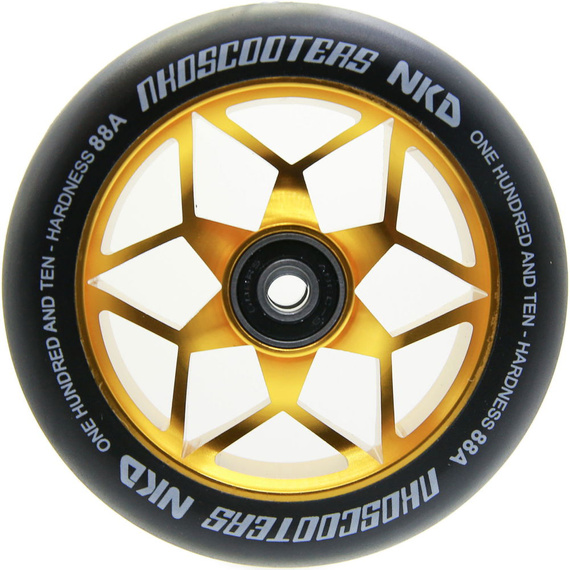 NKD Goat Stunt Scooter Roți negre și aurii 110 mm
