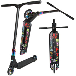 NKD RIZZ Stunt Scooter negru și curcubeu 85 cm