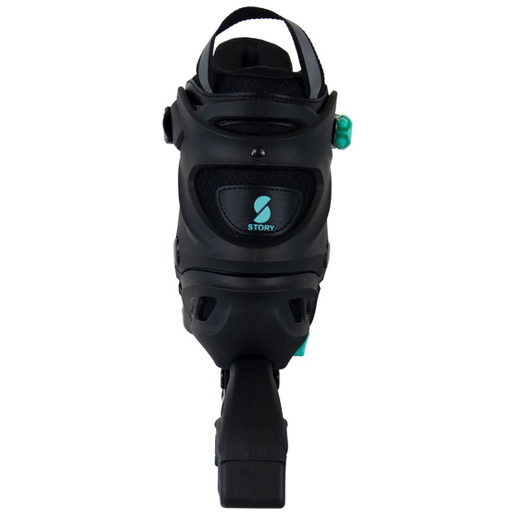Story Midnight Adjustable Inline Skates Black-Mint LED