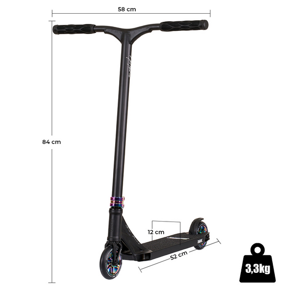 NKD Park Stunt scuter negru și curcubeu wys. 84 cm