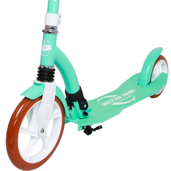 Transport urban Scooter cu suspensie frontală Story Retro Ride Mint și alb 