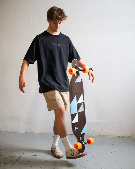 Longboard Drop-thru simetric principal Geometrix albastru 105 cm