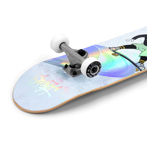 Skateboard Enuff Skully Hologramă Mini Complet Alb 7.25"