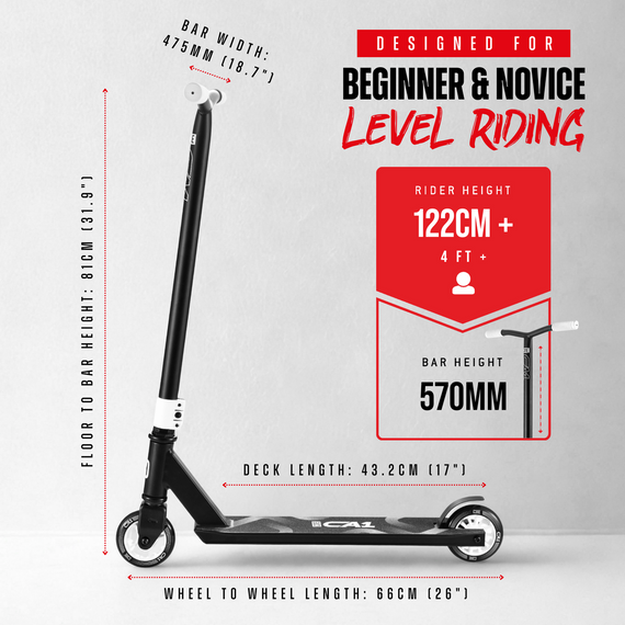 Trotinetă Freestyle CORE CA1 Complete Stunt Scooter Negru înălțime 81 cm