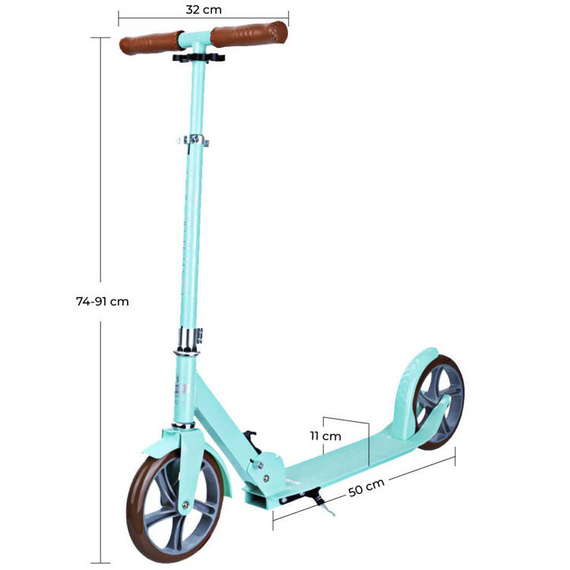 Scuter de transport cu roți mari Story Urban GO! Mentă retro