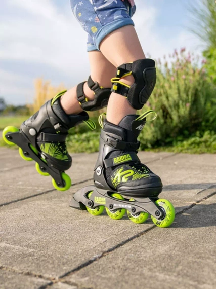 Patine cu rotile reglabile pentru copii K2 Raider Black and Lime