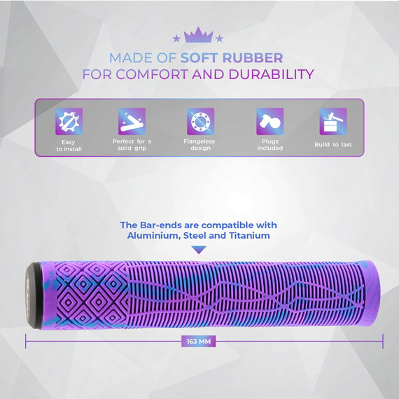 NKD GOAT Stunt Scooter Grips Purple / albastru 163 mm