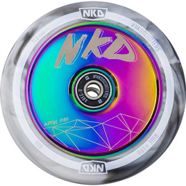 Roată pentru scuter NKD Metal Pro alb și negru 110 mm